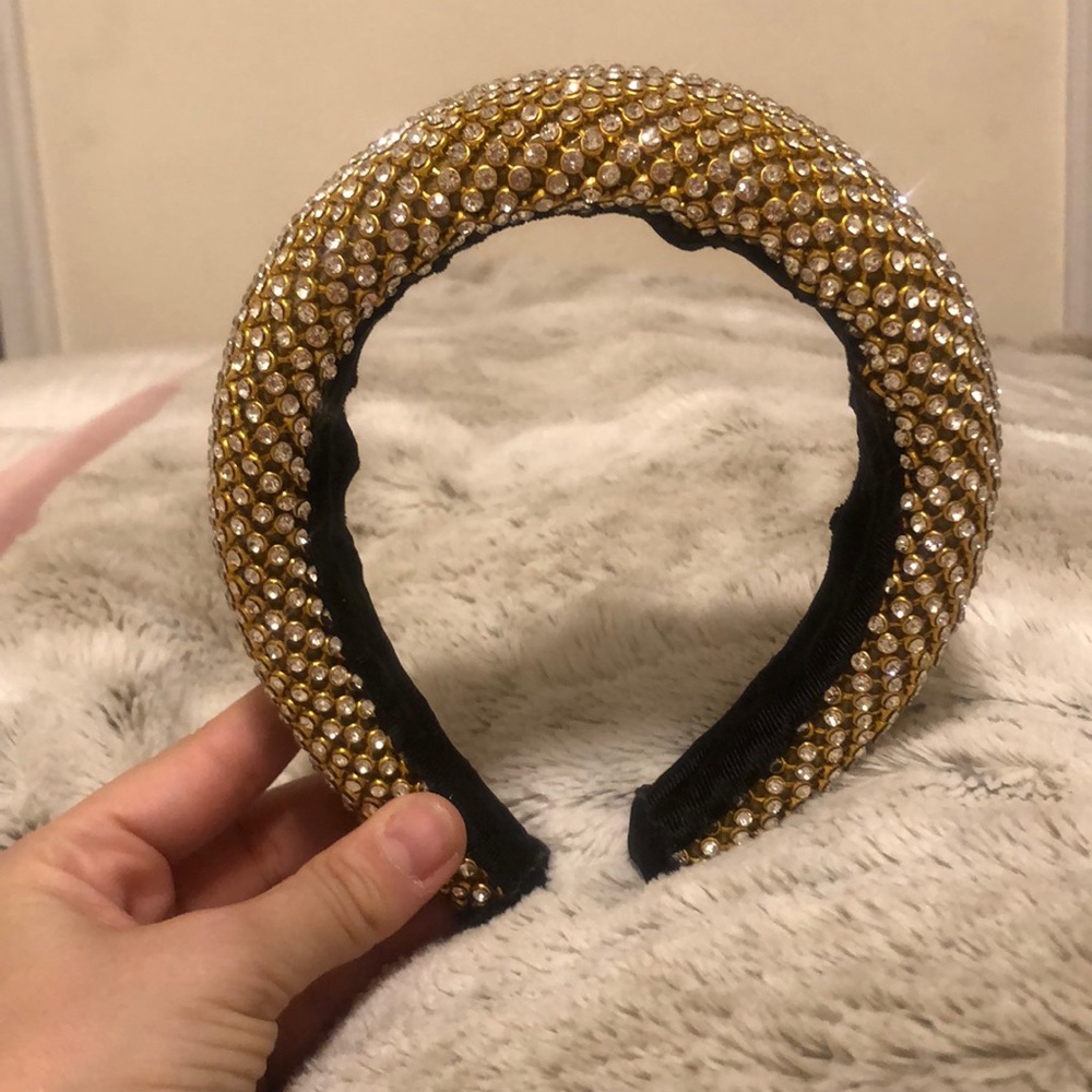 Sparkly Padded Gold Headband - Zara
